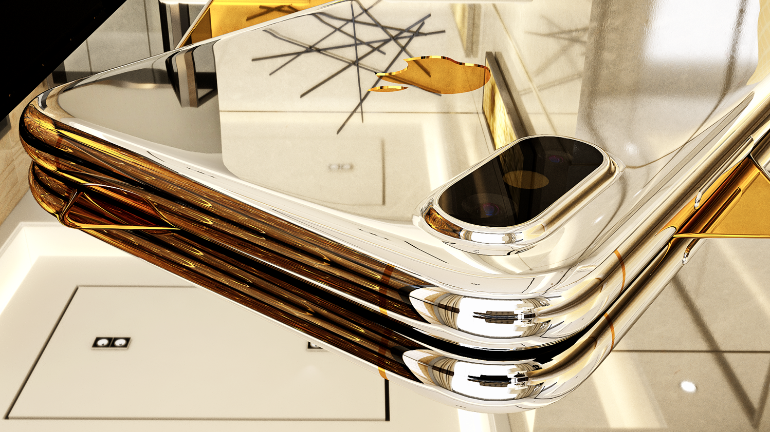 iPhone Xs Gold 24k Белое Золото 999 пробы элитный подарок